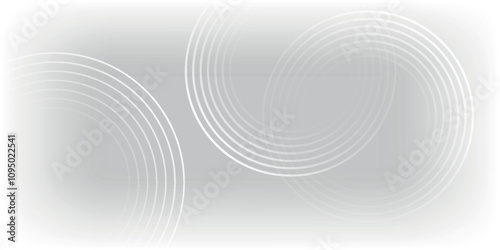 Abstract white glowing geometric lines on gray background. Modern shiny blue circle lines pattern. Futuristic technology concept. Suit for cover, poster