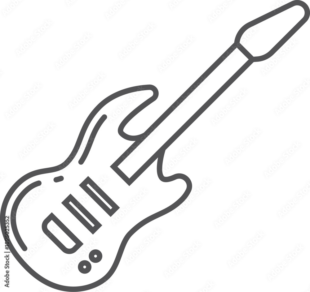 Electric guitar line icon. Rock star instrument Electric guitar line icon. Rock star instrument