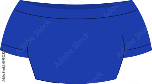Fashionable tight blue eletro top with open shoulders and short sleeves 