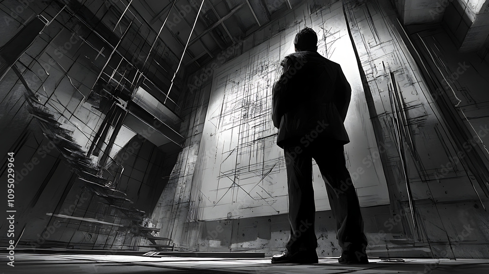 Architect discovering a design flaw in blueprints too late Architect discovering a design flaw in blueprints too late