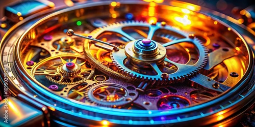 Wallpaper Mural Macro Photography of a 40 Second Timer with Intricate Details, Showcasing Time Measurement Mechanisms and the Precision of Clockwork in a Close-Up Shot Torontodigital.ca