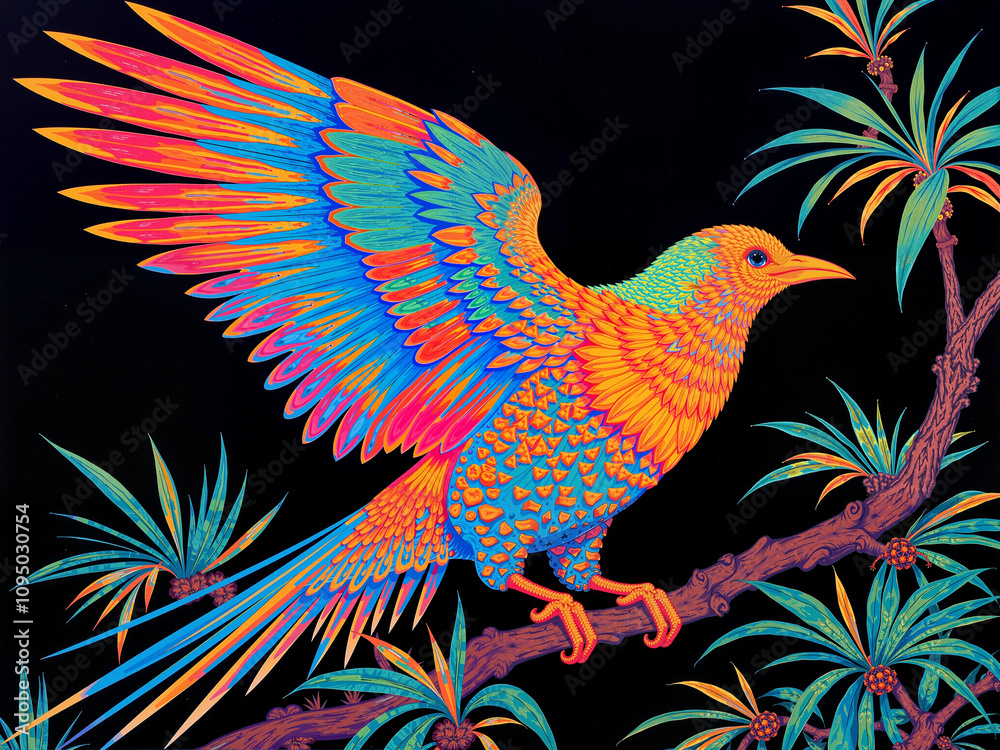 Obraz premium bird on a black background