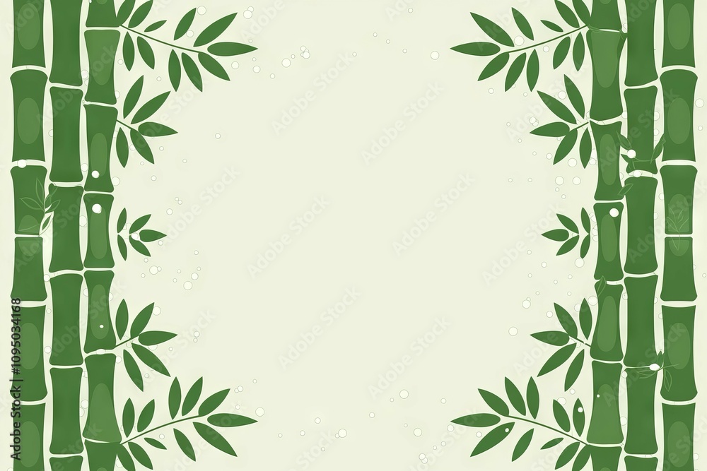 Bamboo frame background. Serene bamboo border; evokes peace, nature, and tranquility. Ideal for spa, wellness, or Asian-themed designs.