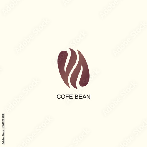 Hand drawn coffee bean growing logo premium