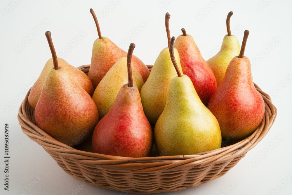 A bowl filled with fresh pears sitting on a table A bowl filled with fresh pears sitting on a table