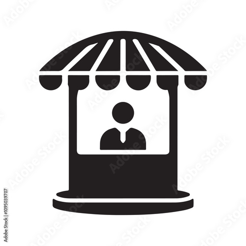 Silhouette of a Food Cart for Street Vendors – Vector Icon Design