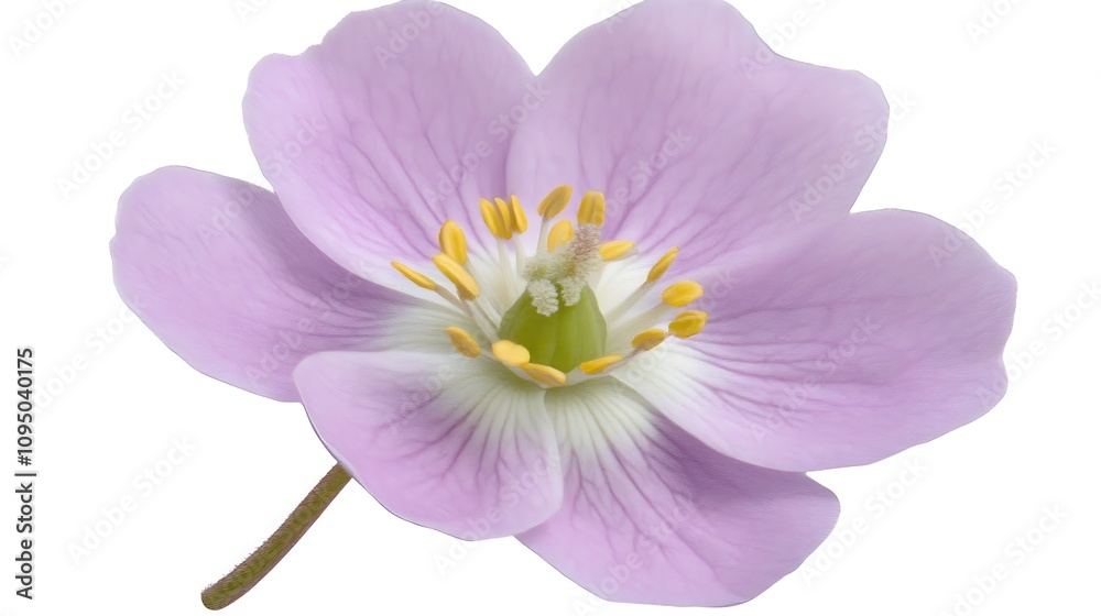 Delicate Pale Pink Flower with Yellow Stamens Delicate Pale Pink Flower with Yellow Stamens