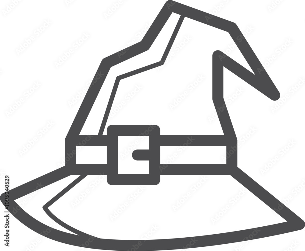 Wizard hat line icon. Ancient witch cap