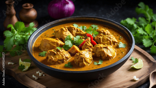 Chicken Curry with Dhansak Flavor Accompaniment