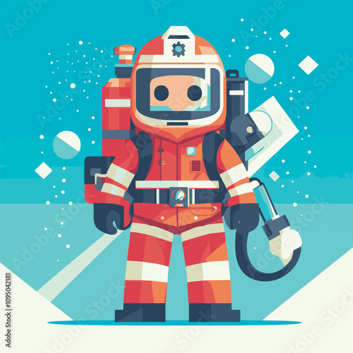 vector set of group of firefighter for your design
