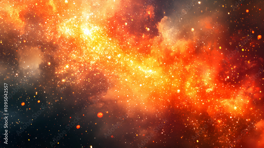 Fototapeta premium Mystical space nebula wallpaper with swirling cosmic dust and distant galaxies