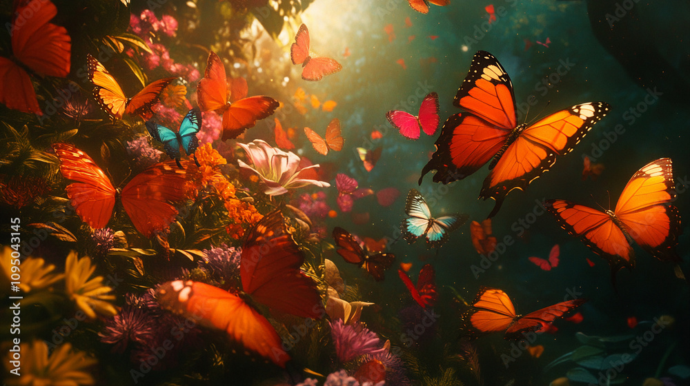 beautiful group of butterfly background with flower beautiful group of butterfly background with flower