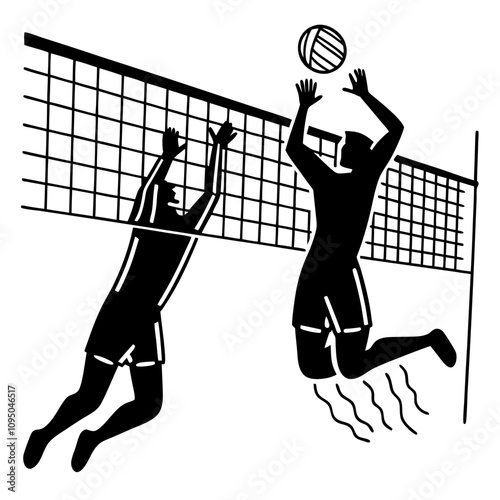 voleyball silhouettes