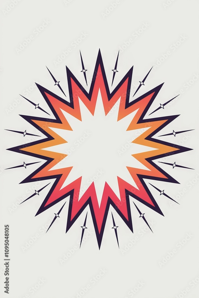 Burst star design element. Dynamic starburst graphic ideal for vibrant designs. Represents energy, excitement, and a powerful impact. Burst star design element. Dynamic starburst graphic ideal for vibrant designs. Represents energy, excitement, and a powerful impact.