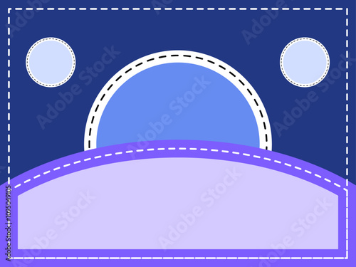 Abstract rounded rectangle with stitched photo frame shape