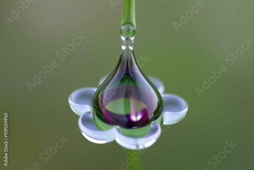 Floral Droplet A droplet with a floral shaped body and rounded e photo