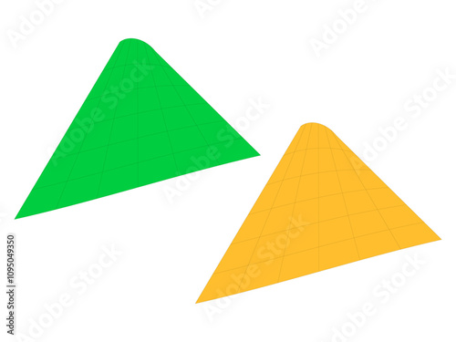 Green and yellow geometric floor tile shape illustration 