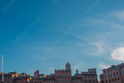 Torre del Mangia, Palazzo Pubblico, Piazza del Campo, Siena, Tuscany, Italy, Europe photo