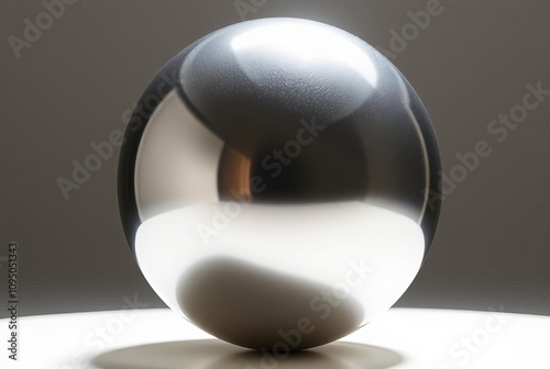 Metallic Silver Sphere Polished reflective silver sphere radiati photo