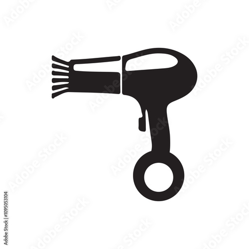White background featuring an isolated hair dryer and hair clipper comb, essential electric tools for hair care