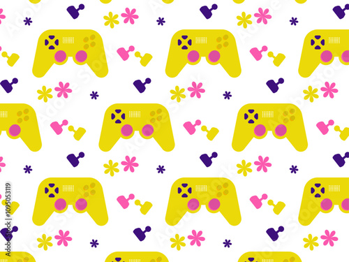 Abstract colorful game joystick background pattern