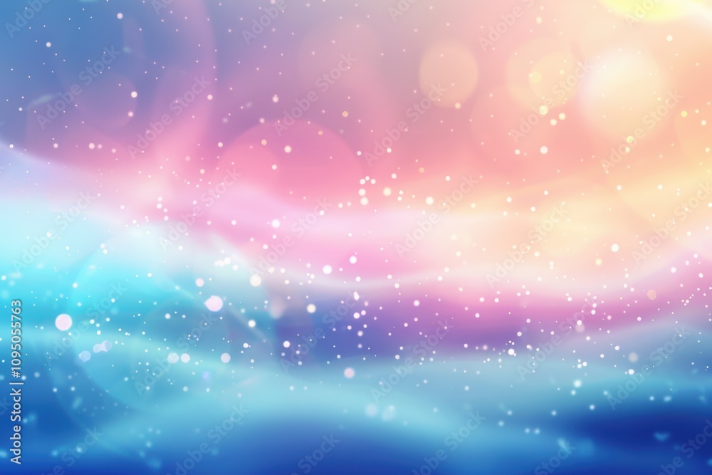 Abstract blurred winter background with frosty snowflakes in soft tones Abstract blurred winter background with frosty snowflakes in soft tones