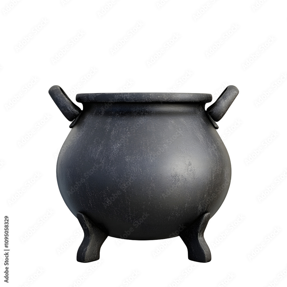 Witch cauldron on transparent background. 3D Witch cauldron on transparent background. 3D