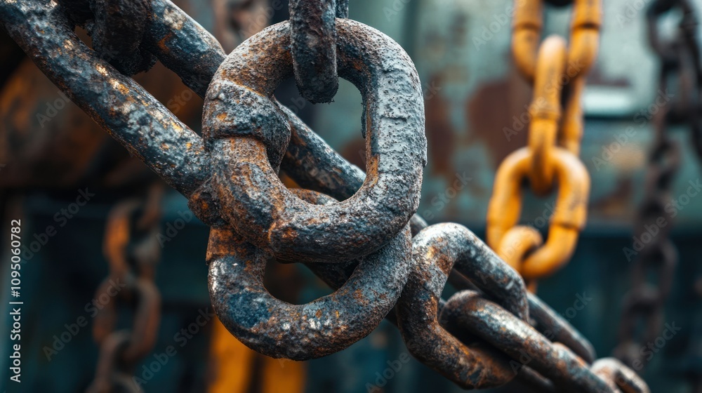 Close-up of a Rusty Metal Chain Link Close-up of a Rusty Metal Chain Link