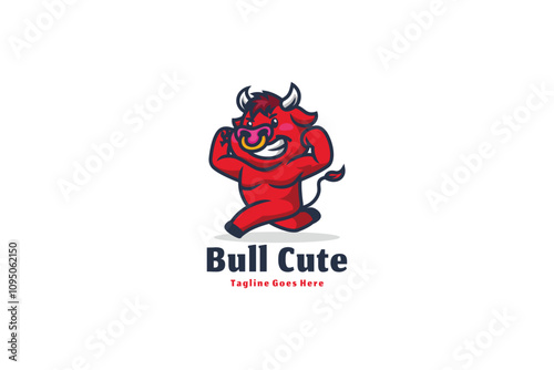 Bull logo illustration vector Design template