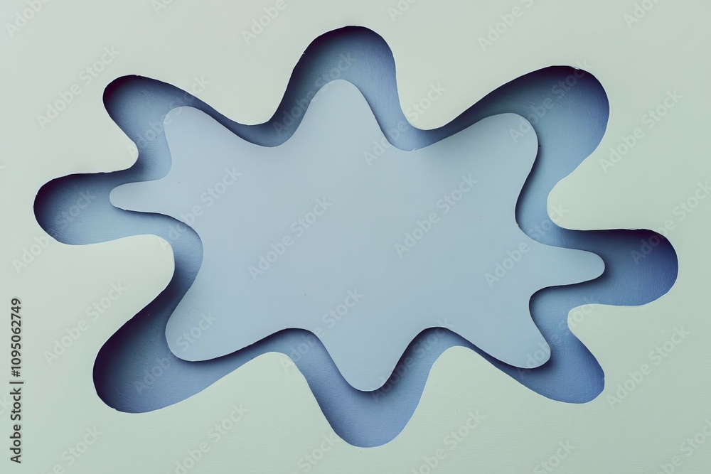 Abstract paper cutout design. Serene blue layers create a calming, fluid form. Evokes tranquility and creativity. Abstract paper cutout design. Serene blue layers create a calming, fluid form. Evokes tranquility and creativity.