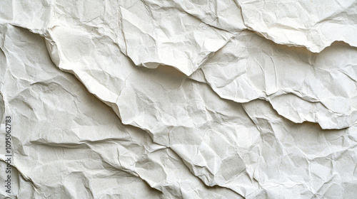 Wallpaper Mural Textured crumpled paper surface with dynamic folds and shadows in bright light Torontodigital.ca