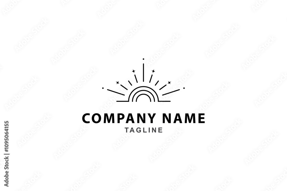 minimalist sunrise logo line art design style minimalist sunrise logo line art design style