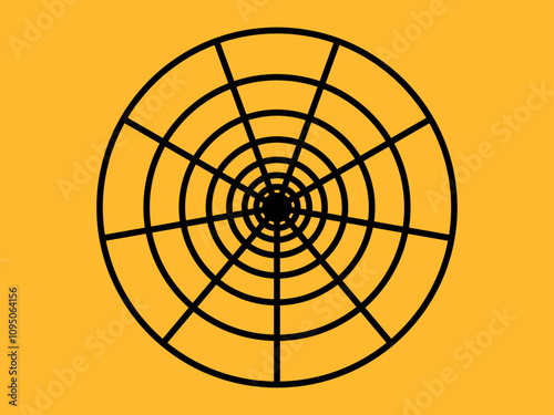 abstract black outline Polaroid circle vector illustration 