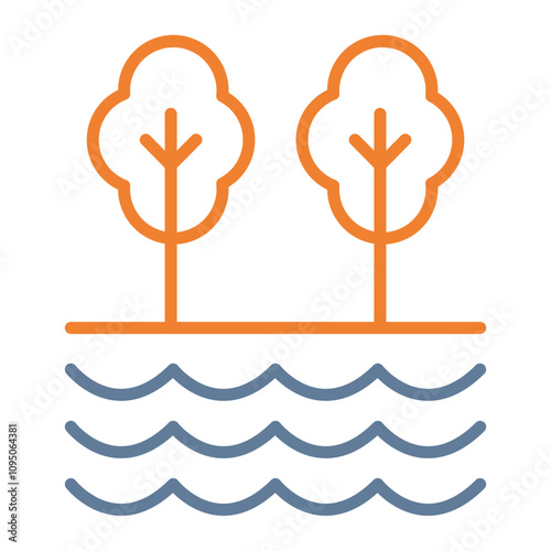 Creek Vector Icon Design