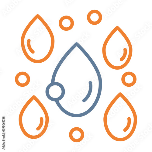 Raindrops Vector Icon Design
