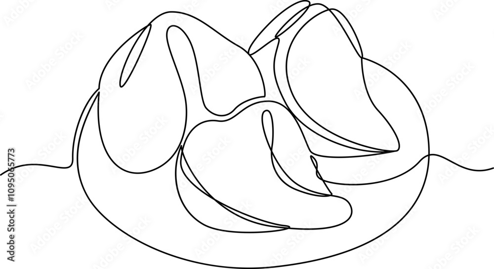 Fortune cookies one line art vector Fortune cookies one line art vector