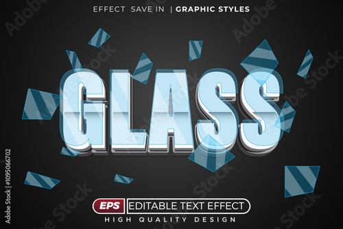 Editable 3d text effect glass