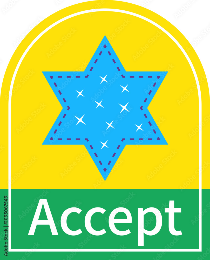 Obraz premium Trendy accept sticker.