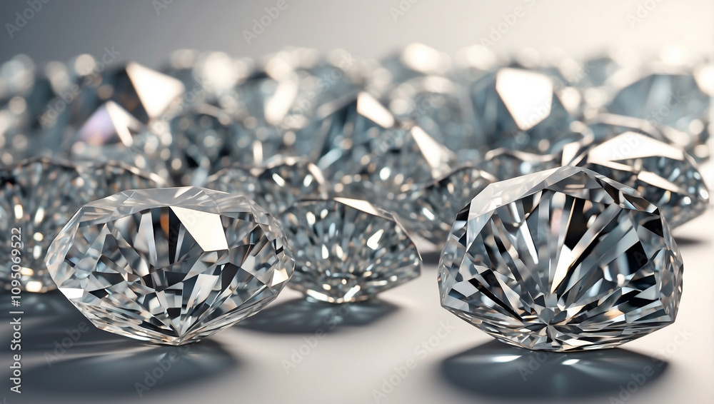 Closeup of Diamonds of Different Cuts and Clarity Closeup of Diamonds of Different Cuts and Clarity