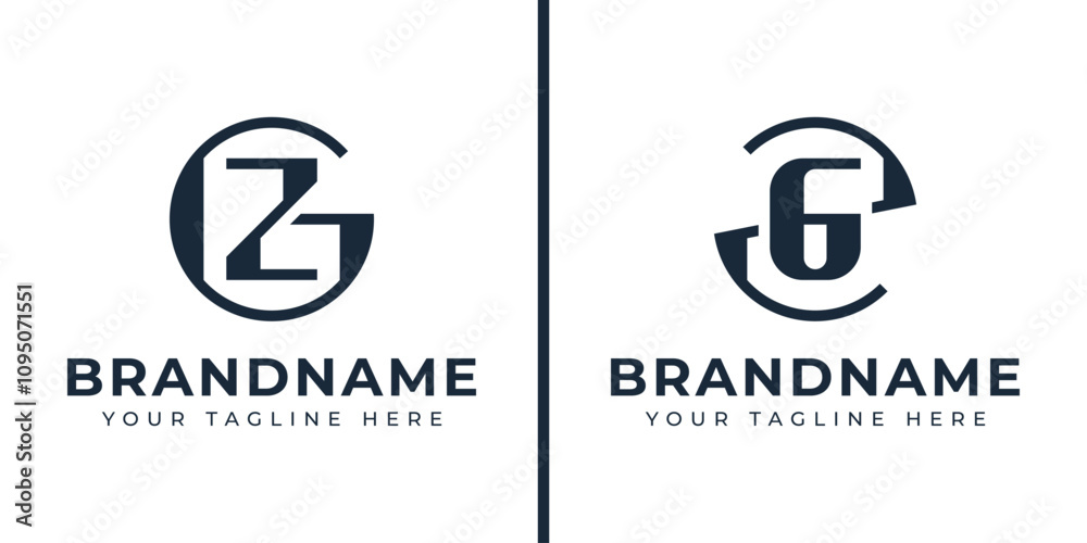 Letters GZ and ZG Monogram Logo, suitable for any business with ZG or GZ initials Letters GZ and ZG Monogram Logo, suitable for any business with ZG or GZ initials