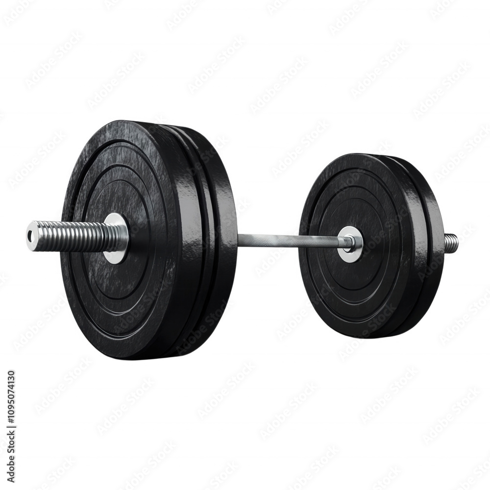 Black dumbbell, isolated on transparent or white background Black dumbbell, isolated on transparent or white background