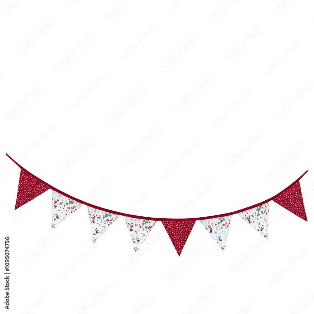 Fototapeta premium A red and white banner with a smiling face. Isolated on transparent background.