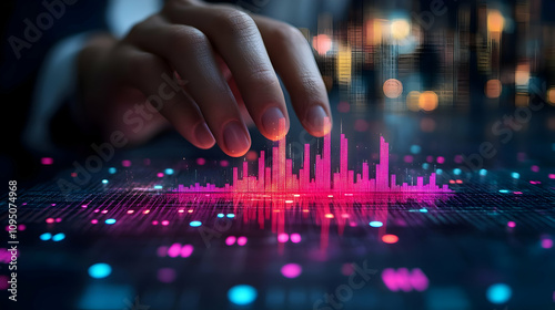 Illustration - Digital Cityscape and Data Visualization