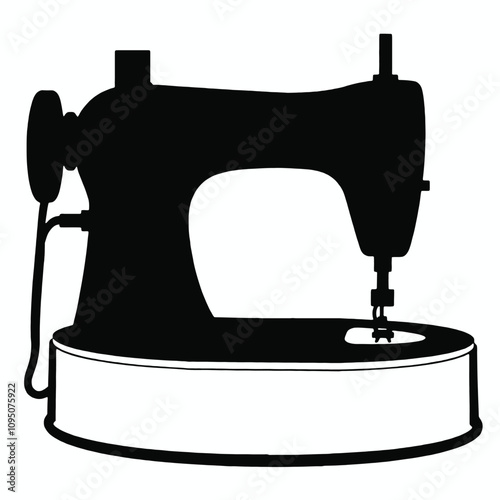 a black silhouette of a sewing machine