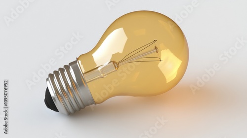 A realistic depiction of an amber light bulb lying on its side. photo