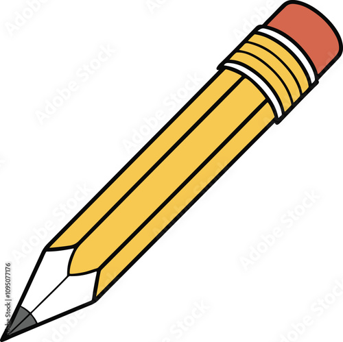 A Beautiful color Yellow pencil icon vector on white background, pencil icon