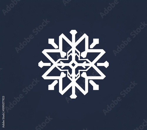 Intricate snowflake design creative graphic art digital artwork modern aesthetic minimalist viewpoint nature-inspired concept