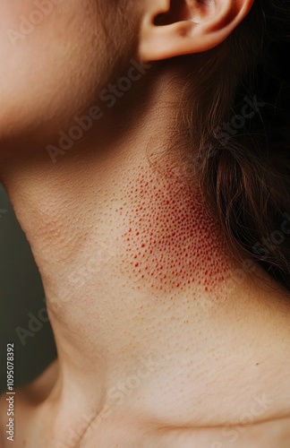 Wallpaper Mural Close-up of a woman's neck with red peeling on the skin Torontodigital.ca