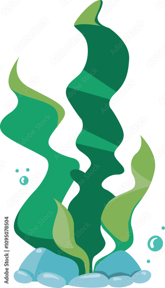 Seaweed cartoon icon. Aquarium water sea plant Seaweed cartoon icon. Aquarium water sea plant