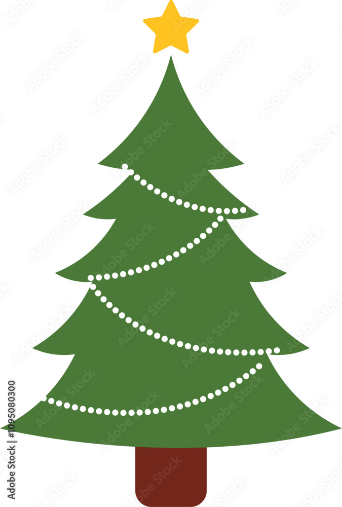 Fototapeta premium Christmas Trees Vector illustration. A colorful winter tree. Christmas and New Year.